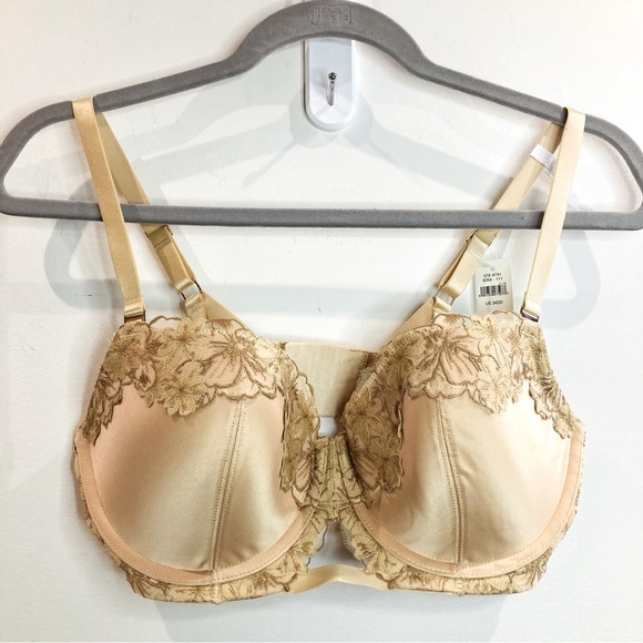 AERIE Sz 34DD Beige Lace Padded Underwire Lace Trimmed Adjustable Strap Bra NEW - Picture 1 of 9